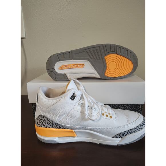 Air Jordan 3 Retro Laser White Orange Clean Shoe Size 6.5 With Box main image 4